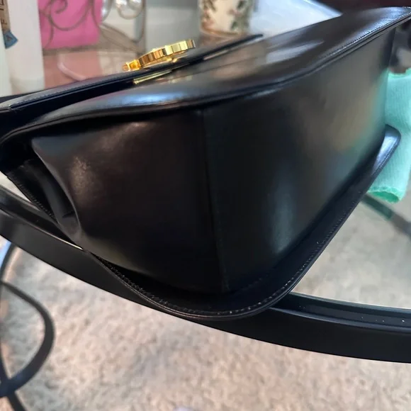 ❌SOLD❌Salvatore Ferragamo Black Handbag with Gold Accents - Picture 10 of 14